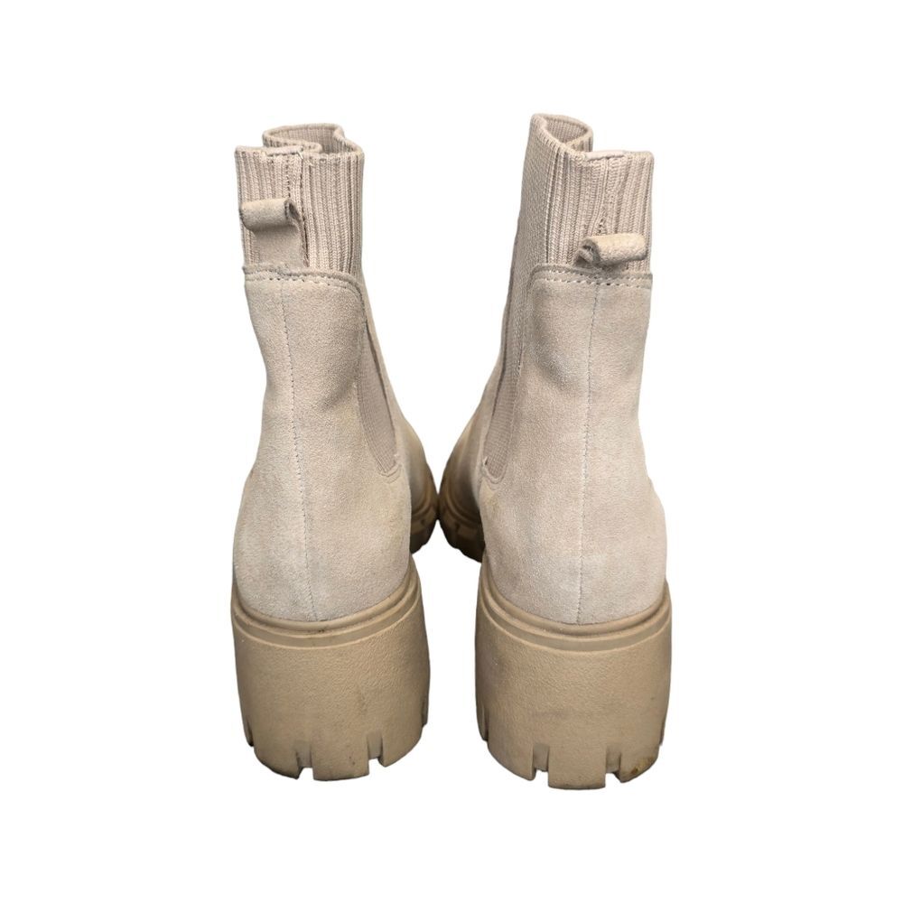 Steve Madden Women's Hutch Tan Sand Suede Chelsea Chunky Heel Boots Sz 9 - Picture 4 of 15